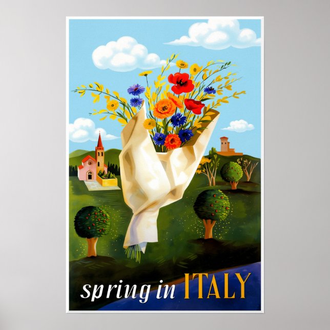 Poster cartaz da primavera na Itália (Frente)
