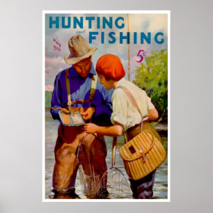 Poster Cartaz da Revista de Arte de Pesca Caça e Pesca
