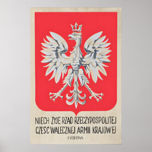 Poster Cartaz da Revolta de Varsóvia Honra e Glória à