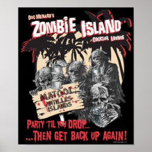 Poster Cartaz da Sala de Cocktail Zombie Island