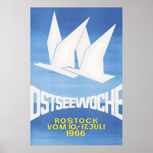 Poster Cartaz da Semana do Mar Báltico da Alemanha Orient