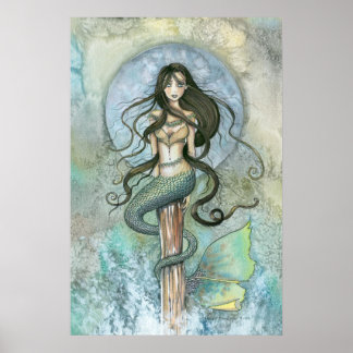 Poster Cartaz da Sereia da Lua Prateada por Molly Harriso