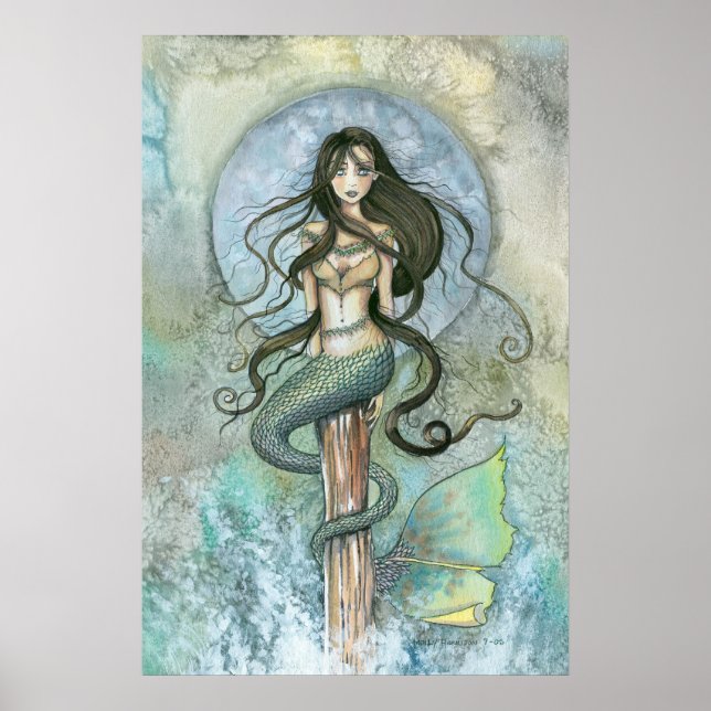 Poster Cartaz da Sereia da Lua Prateada por Molly Harriso (Frente)