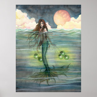 Pôster Cartaz da Sereia "Mar Iluminado" por Molly Harriso