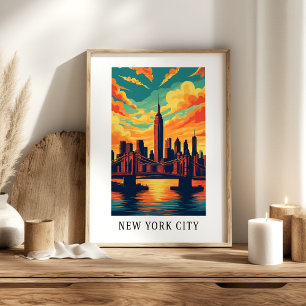 Poster Cartaz da Silhueta da Cidade de Nova York
