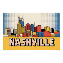 Cartaz da Silhueta de Nashville – Arte Pop Tenness