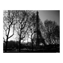 Cartaz da Torre Eiffel Através das Árvores
