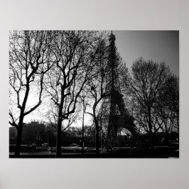 Poster Cartaz da Torre Eiffel Através das Árvores