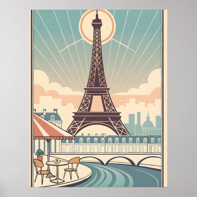 Poster Cartaz da Torre Eiffel Paris (Frente)