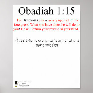 Poster Cartaz da Tradução de Código Aberto Obadias 1:15