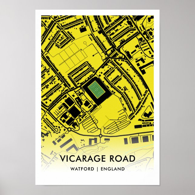 Poster Cartaz da Vicarage Road – Casa do Watford FC, Ingl (Frente)
