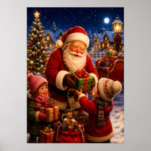 Poster Cartaz da Visita Mágica do Papai Noel na Véspera d