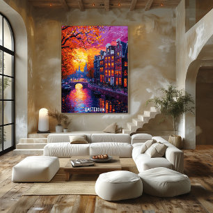 Poster Cartaz da Vista Aérea da Cidade de Amsterdã – Arte