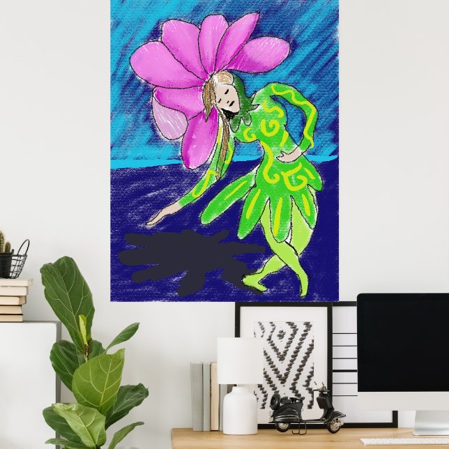 Poster Cartaz Dançarina Vendedora de Flores (Escritório em casa)