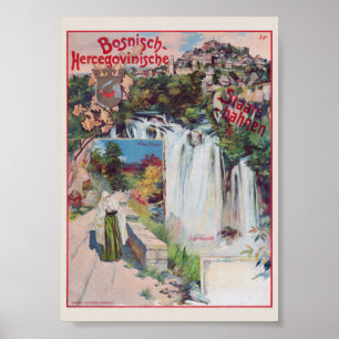 Poster Cartaz das Estradas de Ferro Estatais da Bósnia-He