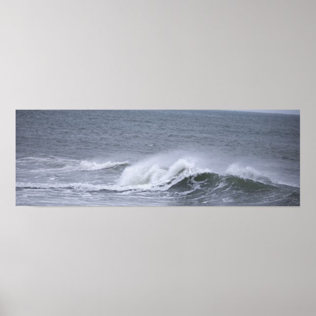 Poster Cartaz das Ondas do Oceano de Rhode Island (Frente)