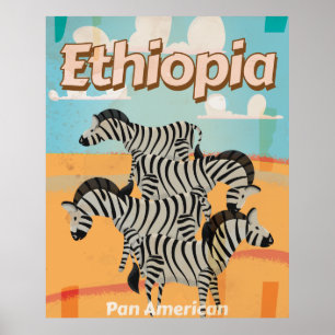 Pôster Cartaz das viagens vintage de Etiópia
