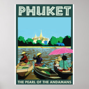 Pôster Cartaz das viagens vintage de Phuket