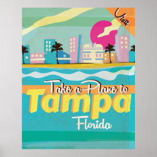 Pôster Cartaz das viagens vintage de Tampa, Florida