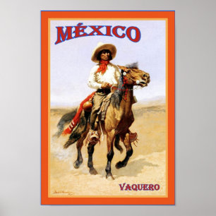 Pôster Cartaz das viagens vintage do ~ do Vaquero do ~ de
