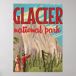Pôster Cartaz das viagens vintage do parque nacional de
