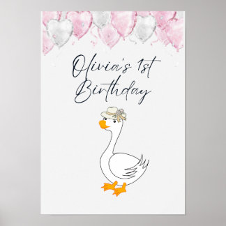 Poster Cartaz de 1º Aniversário com Nome