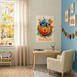 Poster Cartaz de Abóbora Piscando Personalizado de Hallow
