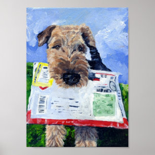 Poster Cartaz de Airedale Airemail