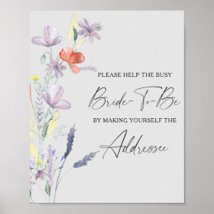 Poster Cartaz de Ajuda para a Noiva Atarefada com Floral
