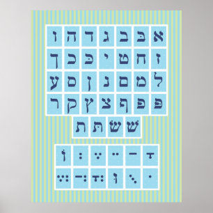 Pôster Cartaz de Alef Bet com vogais