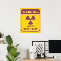 Cartaz de Alerta de Cientista Louco