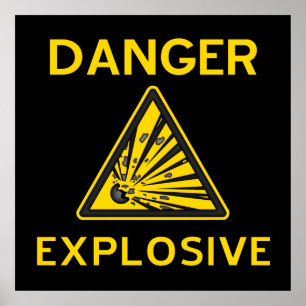 Poster Cartaz de Alerta Explosivo