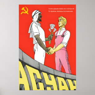 Poster Cartaz de Amizade Árabe Soviética – Propaganda Vin