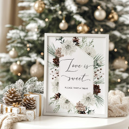 Poster Cartaz de amor de inverno elegante é doce pegue um