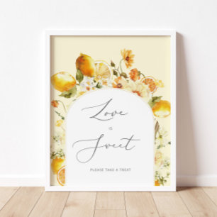 Poster Cartaz de amor limão floral é doce