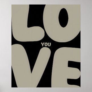 Poster Cartaz de Amor Romântico Tipografia Minimalista Mo