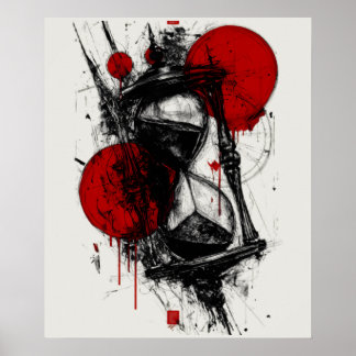 Poster Cartaz de Ampulheta Trash Polka Abstrato