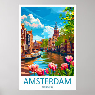 Poster Cartaz de Amsterdã Viagem Nacional Vintage Parque