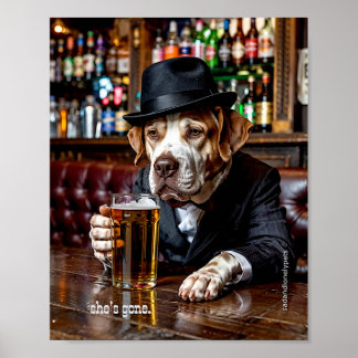 Poster Cartaz de Animais de Estimação Tristes e Solitário