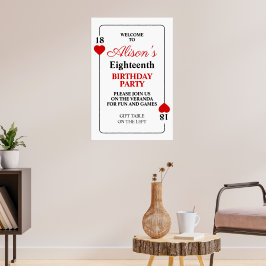 Poster Cartaz de Aniversário com Tema de Cassino