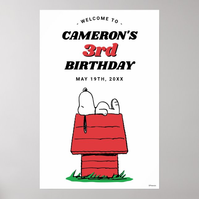 Poster Cartaz de Aniversário da Casa do Snoopy (Frente)