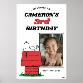 Poster Cartaz de Aniversário da Casa do Snoopy Peanuts