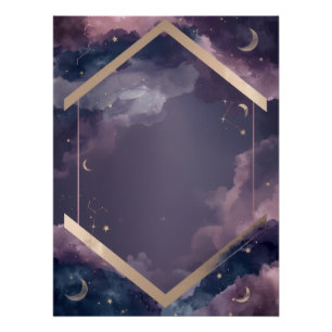 Pôster Cartaz de Aniversário da Galáxia Celestial – Aquar
