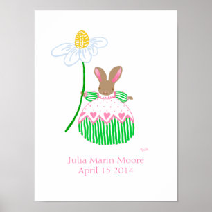Pôster Cartaz de aniversário da menina Fifi Bunny