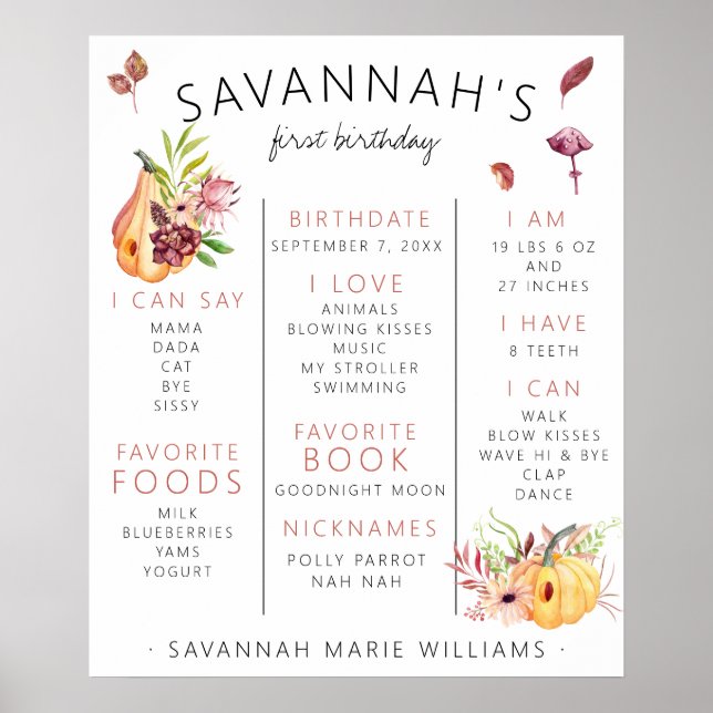 Poster Cartaz de Aniversário da Pequena Abóbora comemoran (Frente)