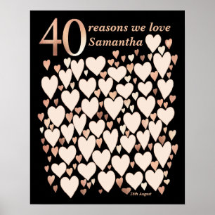 Poster Cartaz de Aniversário de 40 Anos - 40 Razões pelas