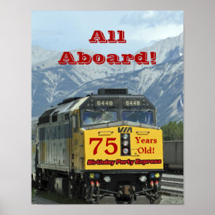 Pôster Cartaz de Aniversário de 75 Anos Yellow Train 11x1