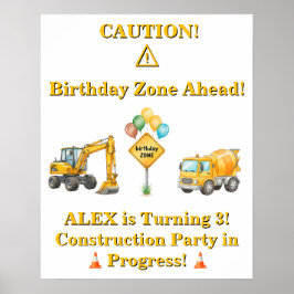 Poster Cartaz de Aniversário de Construção | Zona de Aniv