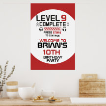 Cartaz de Aniversário de Gamer Pendurado