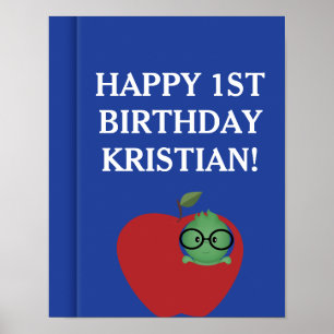 Poster Cartaz de Aniversário Personalizado para Menino Li